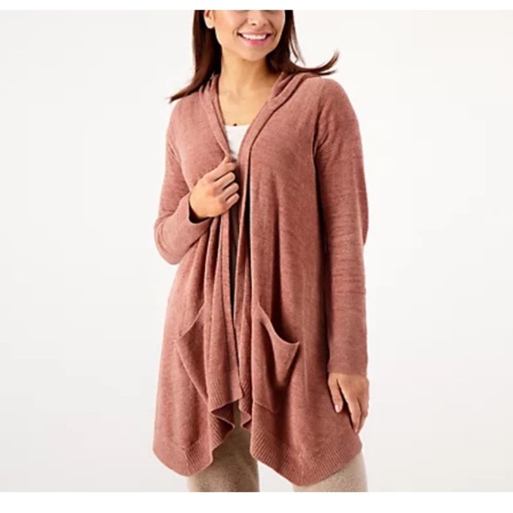 Barefoot dreams cozy chic ultra lite Brown Hooded Sweater...